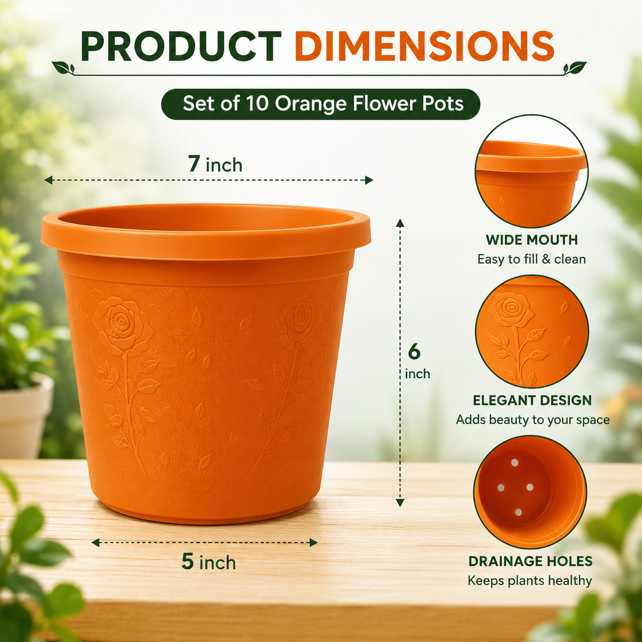 10-Pack Premium Flower Pots