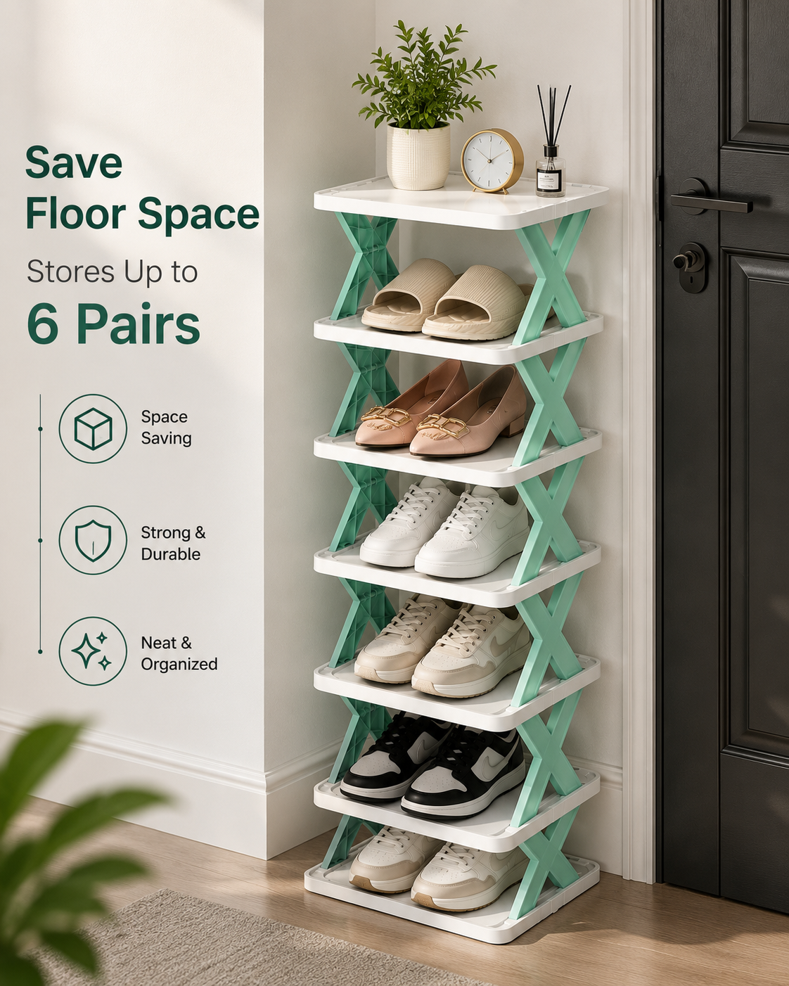 Foldable 6-Tier Shoe Rack |